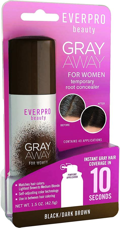 Everpro Gray Away Temporary Root Concealer Black Dark Brown Oz