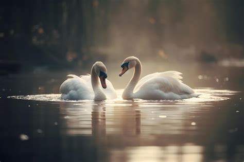 Cygnes Nageant Sur L Eau Dans La Nature R Seau De Neurones G N R Par L