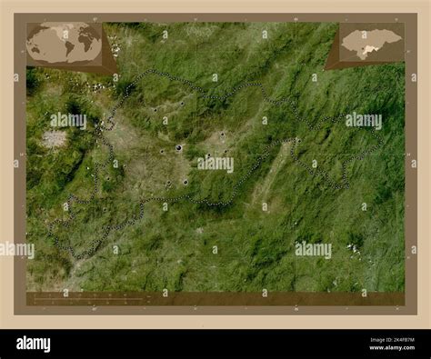 El Paraiso, department of Honduras. Low resolution satellite map ...