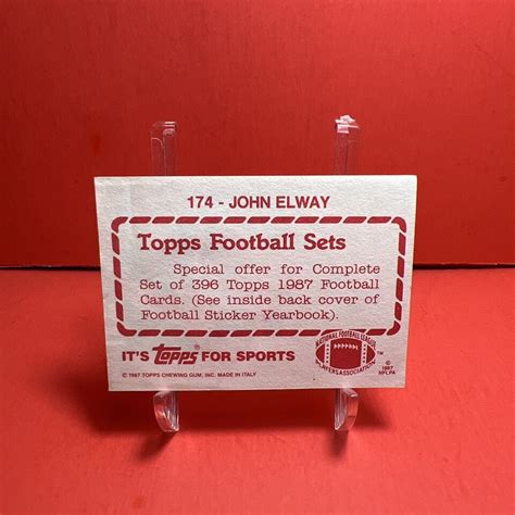 Topps Album Stickers John Elway Hof Vg Ebay