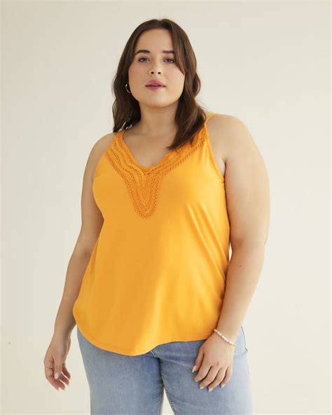 Sleeveless Top With Crochet V Neckline Penningtons