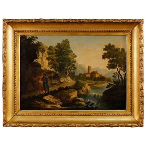 Andrea Locatelli Italianroman Landscape With Figures Painting 18th