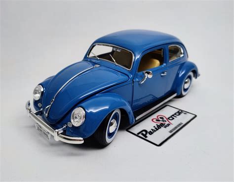 Volkswagen Beetle Kafer Azul Bburago Vocho Oval Window