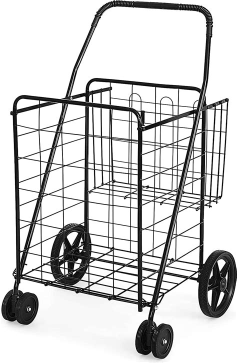 Jumbo Folding Shopping Cart with Rolling Swivel Wheels, Foldable ...