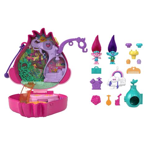 Snapklik.com : Polly Pocket Trolls Compact Playset, Poppy & Branch ...