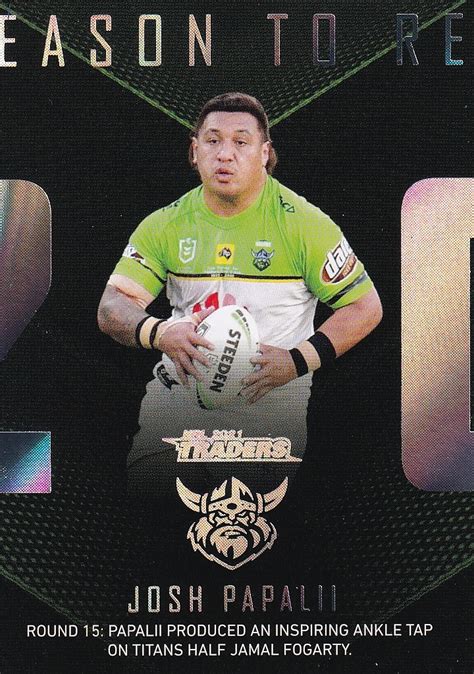 2021 Nrl Traders Season To Remember Sr05 Josh Papalii Canberra