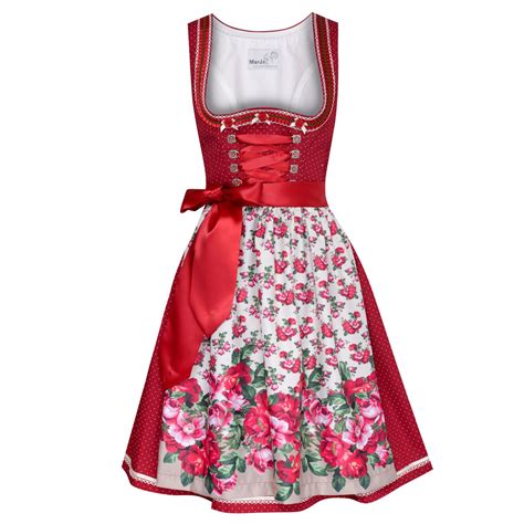 Midi Dirndl Elitta In Rot Von Marjo Trachten Finest Trachten De