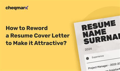 How To Reword A Resume Cover Letter To Make It Attractive Cheqmark Blog