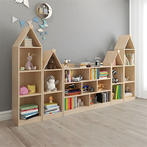 Solid Wood Kids Storage Cubby Nordic Home Freestanding Bookcase - 110"L ...