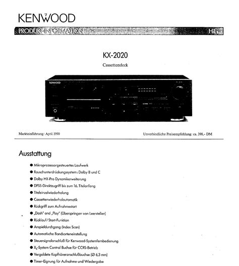 Kenwood KX 2020 Hifi Wiki