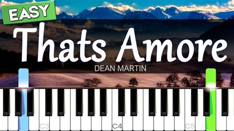 Thats Amore Dean Martin Easy Piano Tutorial SHEET MUSIC MIDI