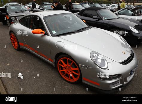 Porsche 997 GT3 RS gray and orange Stock Photo - Alamy