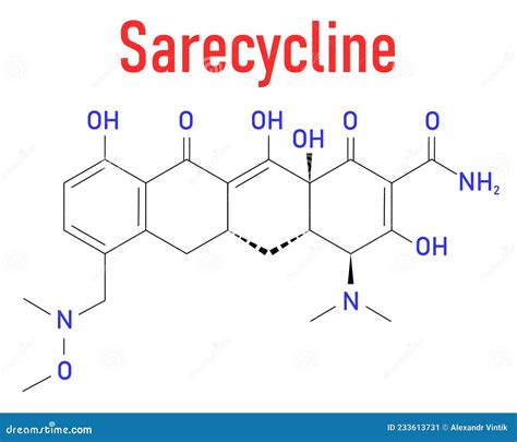 Sarecycline Antibiotic Drug Molecule Tetracycline Class Skeletal