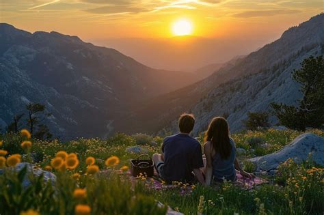 Premium Photo | Romantic sunrise mountain hiking pragma