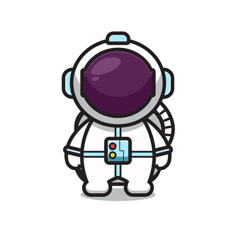 Cute Astronaut Mascot Character Cartoon Vector Icon Illustration