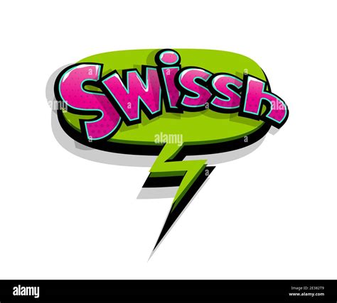 Lettering swish, swissh, shh. Comic text logo sound effects. Vector ...