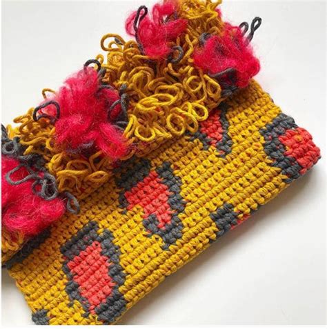 Leopard Print Loop Stitch Crochet Clutch Bag Pattern Tapestry Etsy Uk