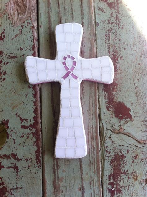 Mosaic Breast Cancer Cross Etsy