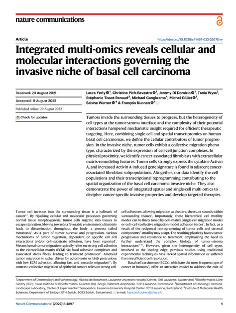 Pdf Integrated Multi Omics Reveals Cellular And Molecular