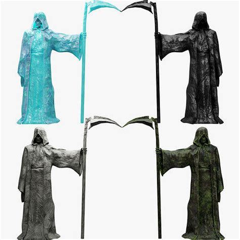 3d Model Grim Reaper Sculpture V 2 Vr Ar Low Poly Cgtrader