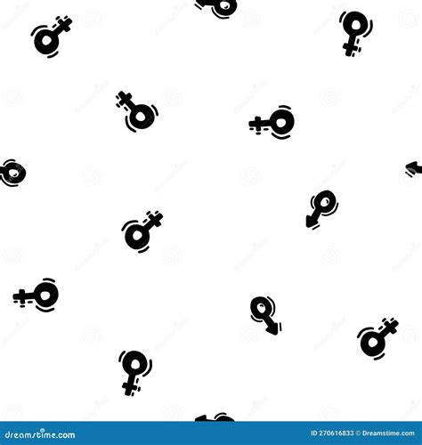 Sex Symbol Female And Male Sign Black White Seamless Pattern Black White Stock Vector