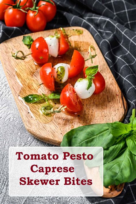 Mini Pesto Caprese Salad Skewers - Jersey Girl Cooks