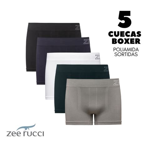 Kit Cuecas Boxer Em Poliamida Microfibra Sem Costura Zee Rucci