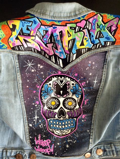 Custom Jean Jacket Graffiti By Thriftnshoutworkshop On Etsy