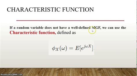 Characteristic Function Of Random Variable Youtube