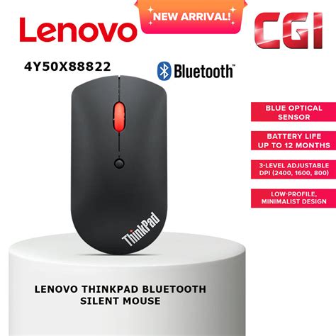 Lenovo ThinkPad Bluetooth Silent Mouse (Black) - 4Y50X88822 | Lazada