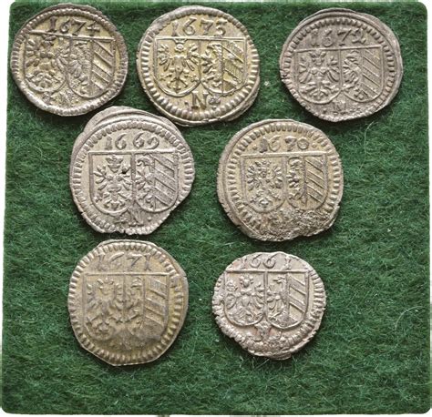 Nürnberg Stadt Lot 7 x einseitiger Pfennig ab 1661 Meist CH UNC MA Shops