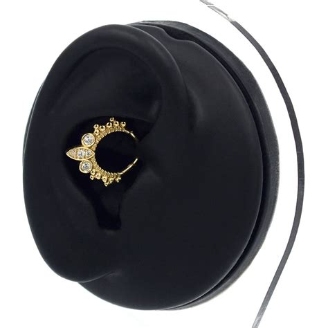 solid gold hoop conch piercing minimalist hoops gold etsy