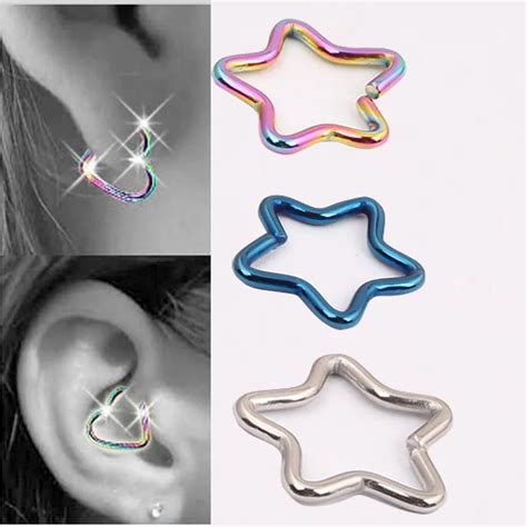 Aliexpress Buy Surgical Steel Star Shape Daith Piercing Cartilage