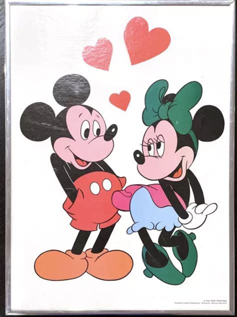 WALT DISNEYS MICKEY And Minnie Mouse Original Licensed 1980s Poster