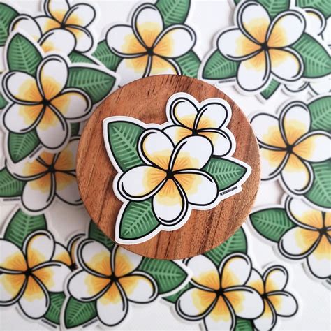 PLUMERIA Vinyl Sticker Plumeria Sticker Waterproof Vinyl Etsy