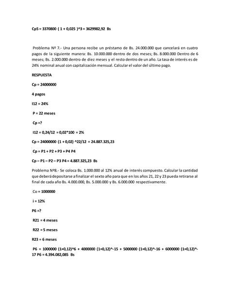 Ejercicios De Interes Compuesto Genesis Duran Pdf