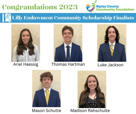 2023 Lilly Endowment Community Scholarship Finalists - Ripley County ...