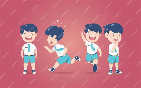 Premium Vector | Boy cartoon character with school uniform