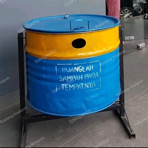 Jual Tong Sampah Drum 100 Liter Bak Pembakaran Sampah Tiang Gantung