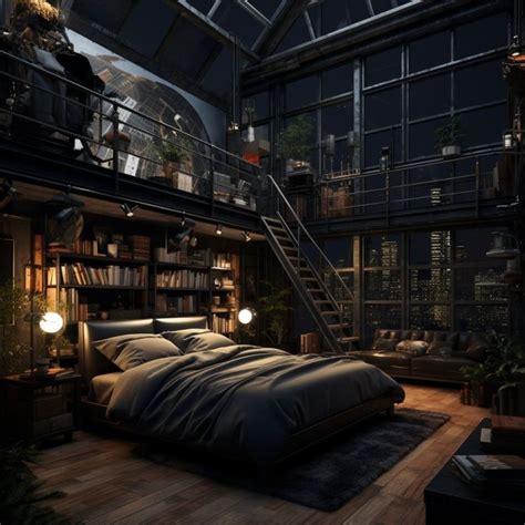 Dark Academia City Loft Loft Apartment Aesthetic Tiny Loft