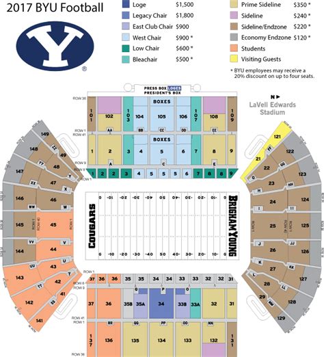 Lavell Edwards Stadium Seating Chart Amulette