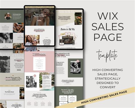 Pink WIX Sales Page Website Template Wix VA Template Small Business