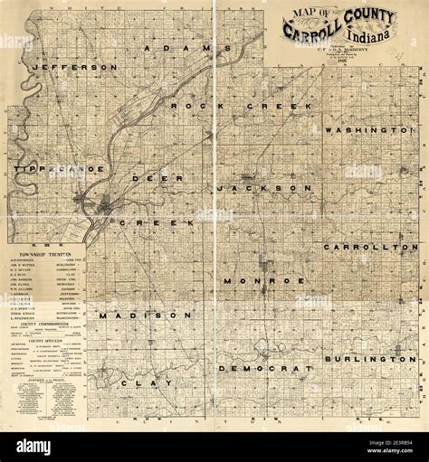 Map of Carroll County, Indiana Stock Photo - Alamy