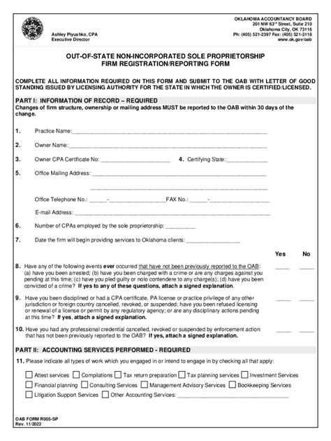 Fillable Online Oab Form R008 Reciprocal Applicationpdf Fax Email Print Pdffiller