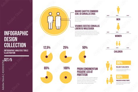 Design Elements Of Infographics On Topic Of Demography Image Of Round