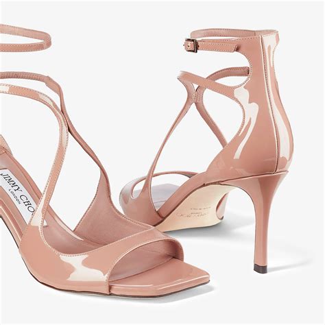 AZIA 75 Ballet Pink Patent Leather Sandals Winter 2022 Collection