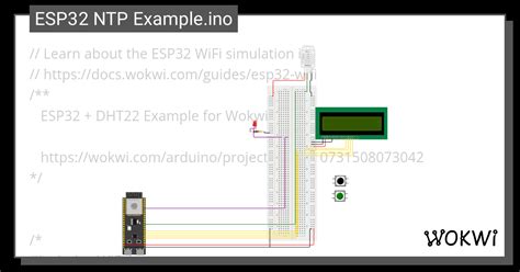 ESP32 NTP Example Ino Copy Wokwi ESP32 STM32 Arduino Simulator