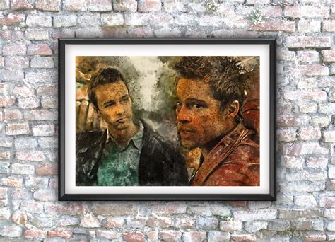 Fight Club Movie Art Poster Art Home Decor Downloadable Etsy