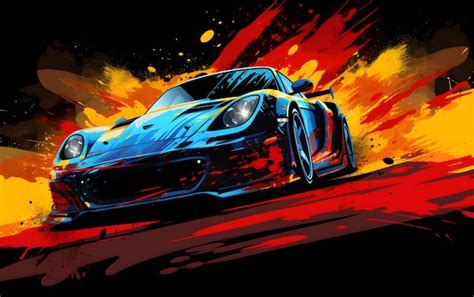 Premium Ai Image Illustration Vector Drift Car Sports Background