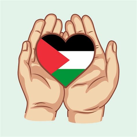 Ilustración gráfica vectorial de la bandera de Palestina en forma de